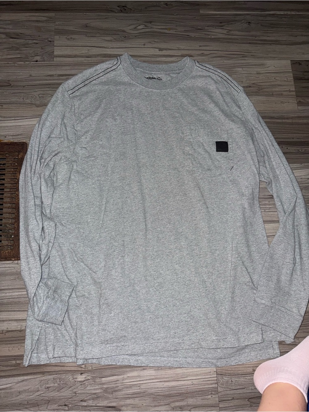Men's Long-Sleeve Crewneck Shirt — Light Gray